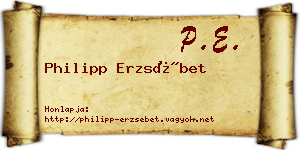 Philipp Erzsébet névjegykártya