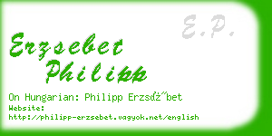 erzsebet philipp business card